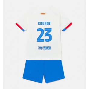 Maillot de foot Barcelona Jules Kounde #23 Extérieur enfant 2023-24 Manches Courte (+ pantalon court)
